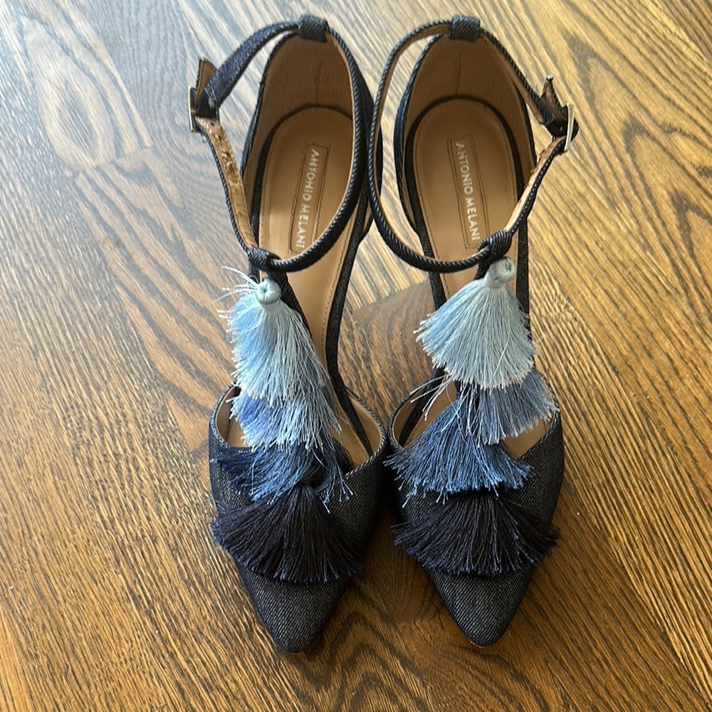 Antonio Melani Blue Tassel Heels